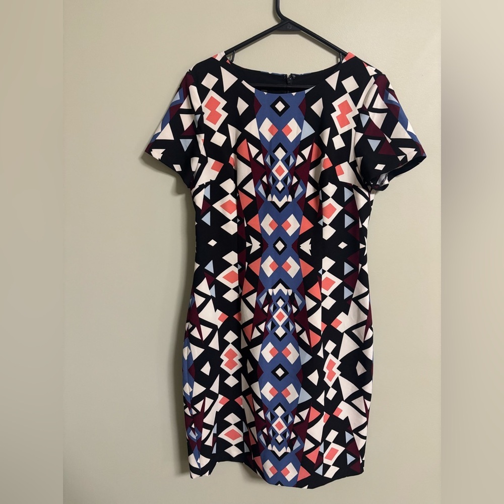 Talbots Geometric Triangle Multi Color Sheath Sho… - image 2